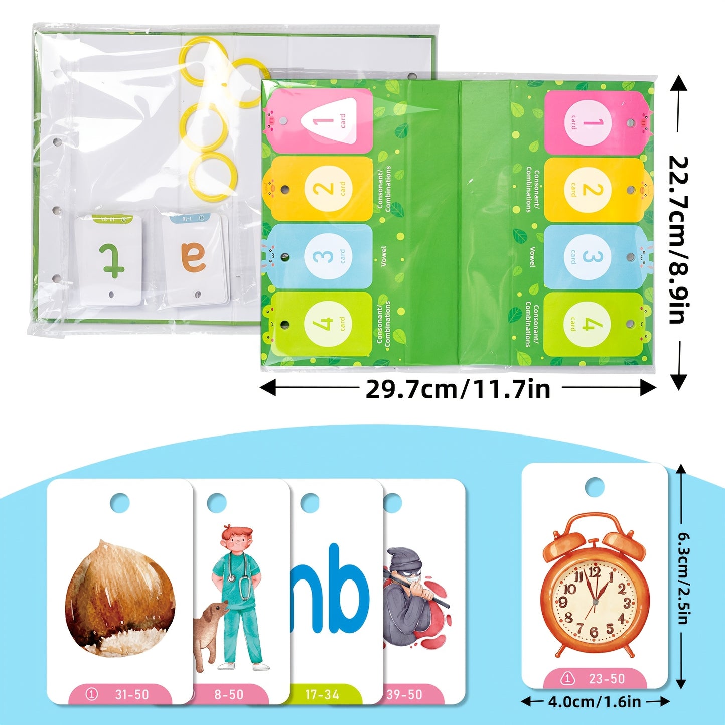 CVC Word Flip Charts Double Sided Desktop Chart Card Set 129pcs Interactive Spelling Game Word Building Cards Educational Spelling Toy Literacy Learning Card Classroom Educational Toys For Kids