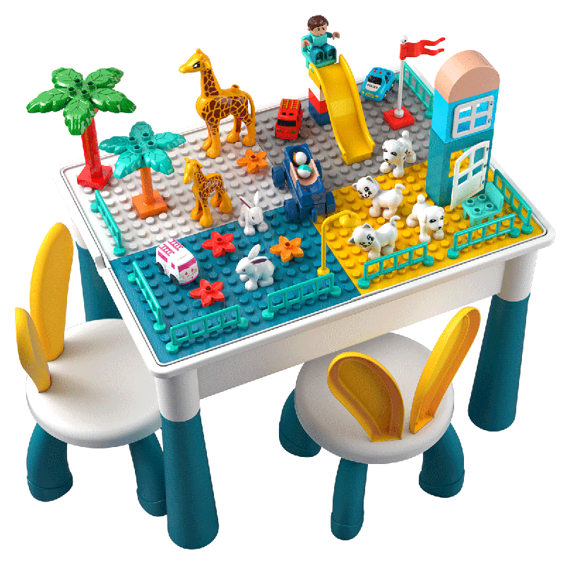 QW-05 Building Block Table Multi-Functional DIY Toy Learning Desk with Large Beads Easy Assembly Model Best Choice for Holiday Gifts