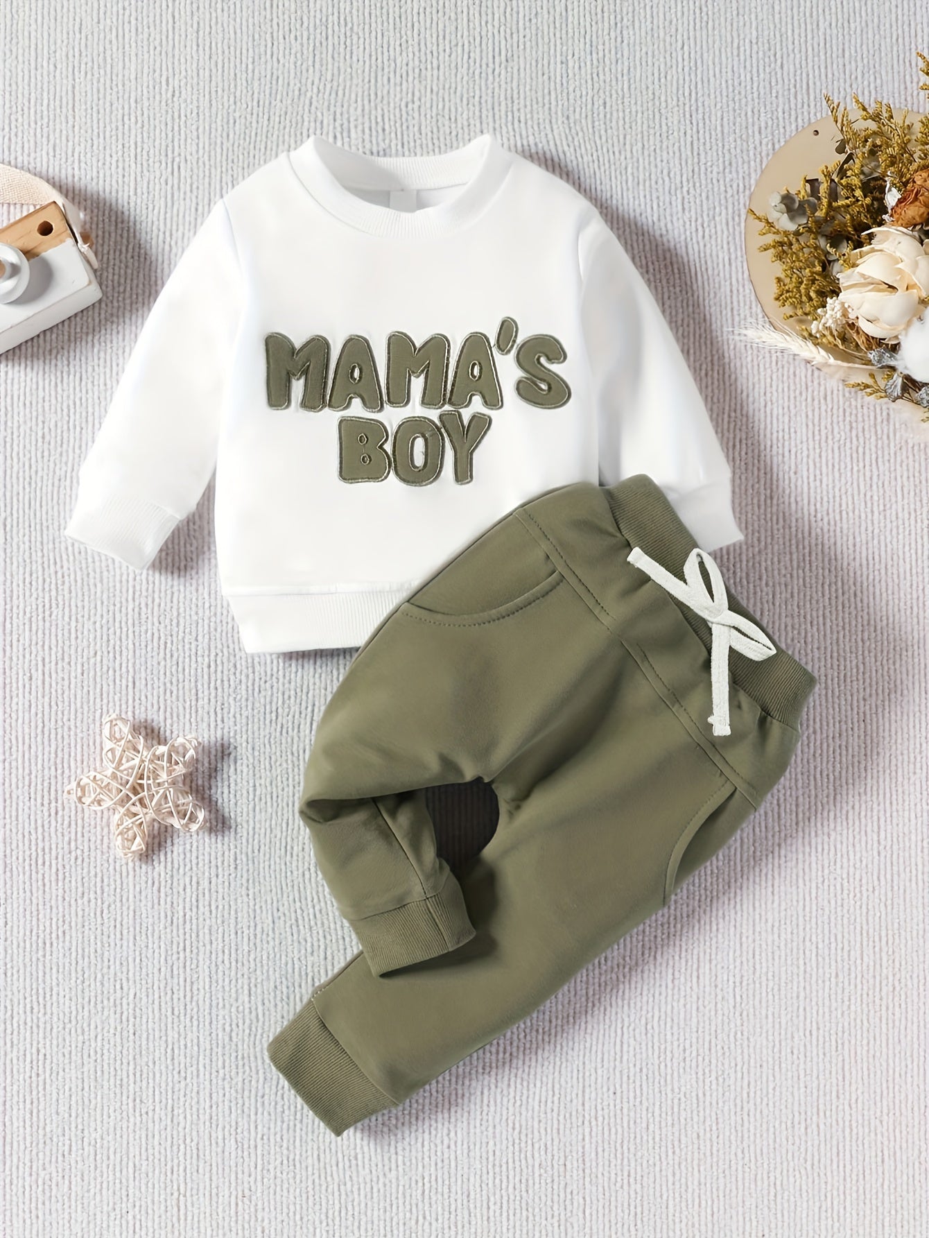 Toddler Boy Clothes Mamas Boy Print Long Sleeve Sweatshirt