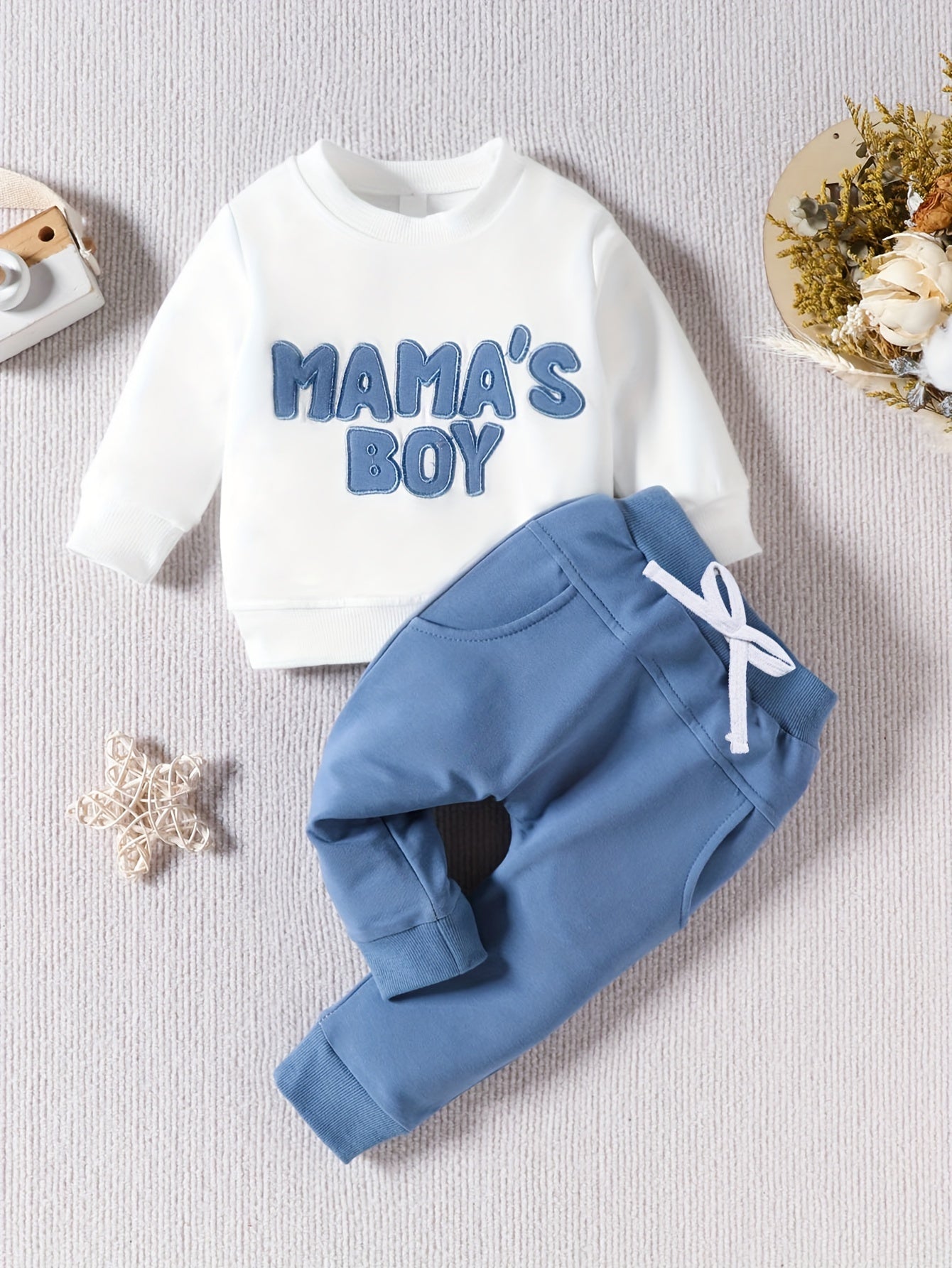 Toddler Boy Clothes Mamas Boy Print Long Sleeve Sweatshirt