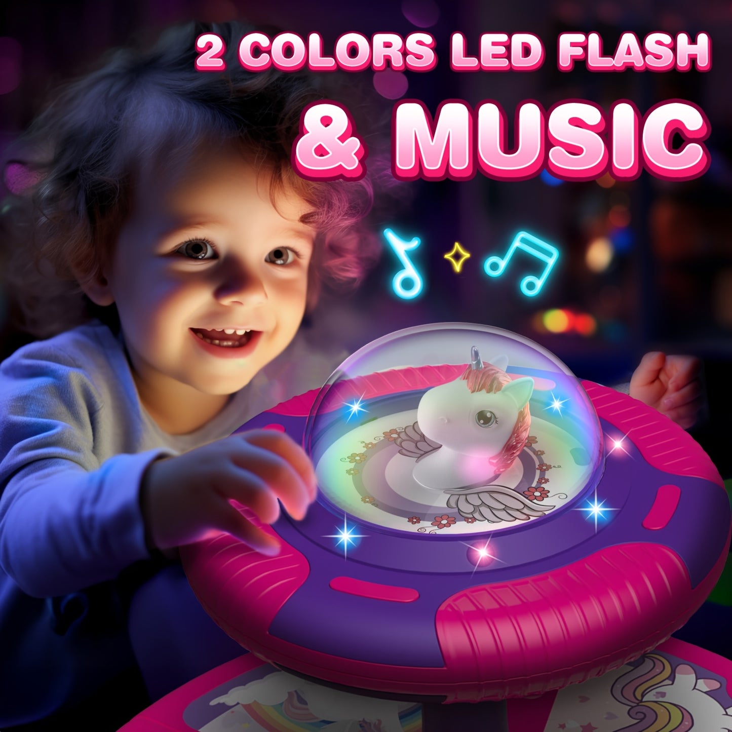 360 Degree Spinning Dinosaur Toy for Youngsters 2 to 3 Years Interactive Sensory Activity Center with Lights Music and 4 Dinosaur Buttons Pink Green Educational Gift for Boys and Girls