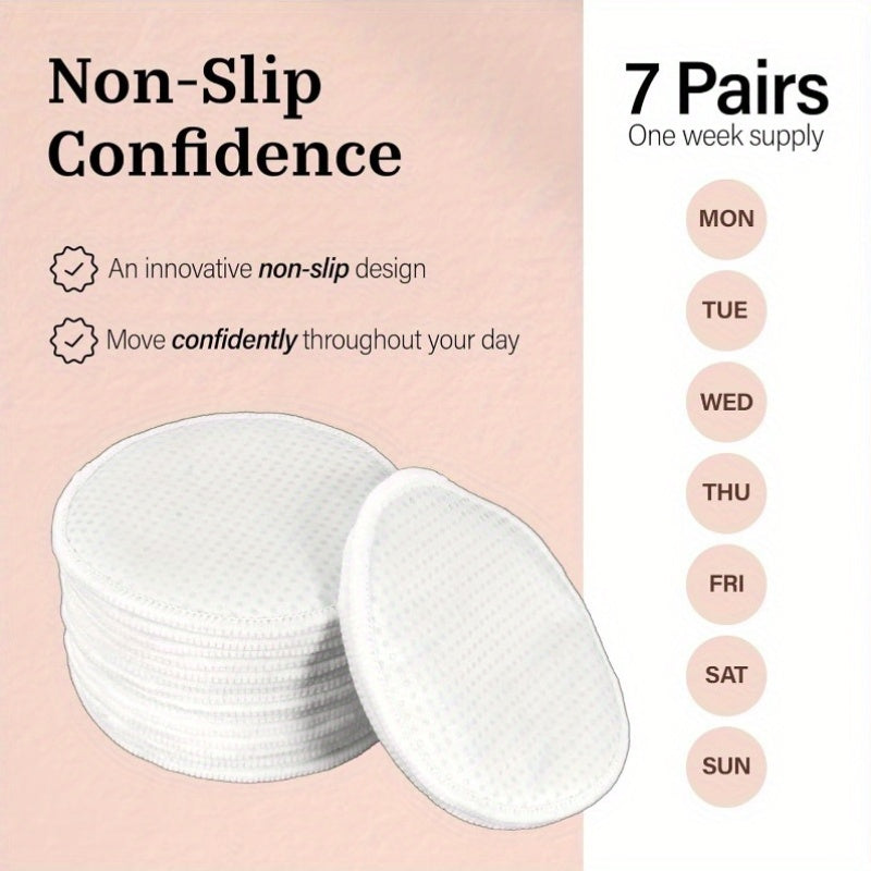 14 Washable Non Slip Nursing Pads Leakproof Reusable Soft Absorbent Breast Pads for Breastfeeding Made from High Quality Cotton