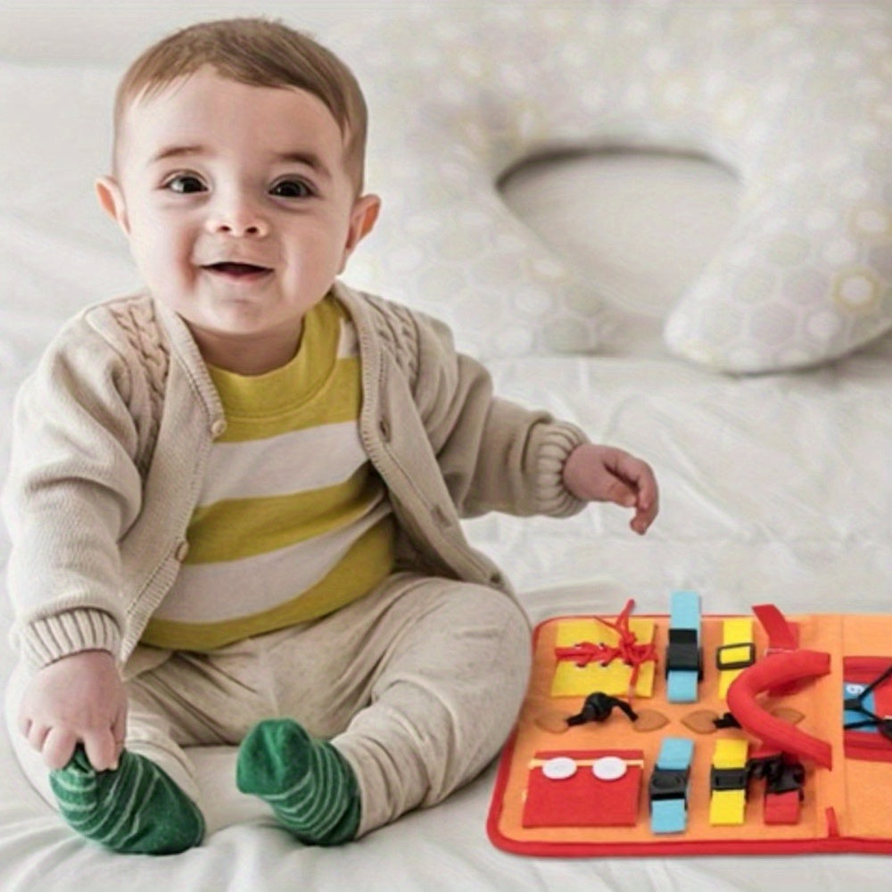 Busy Board Sensory Toy Educational Activity Skills Development Board for Early Learning Perfect Travel Toy for Boys and Girls Ideal for Youngsters