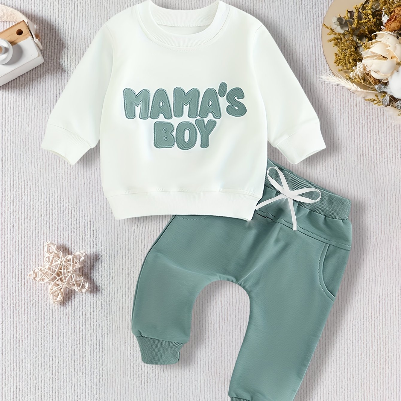 Toddler Boy Clothes Mamas Boy Print Long Sleeve Sweatshirt