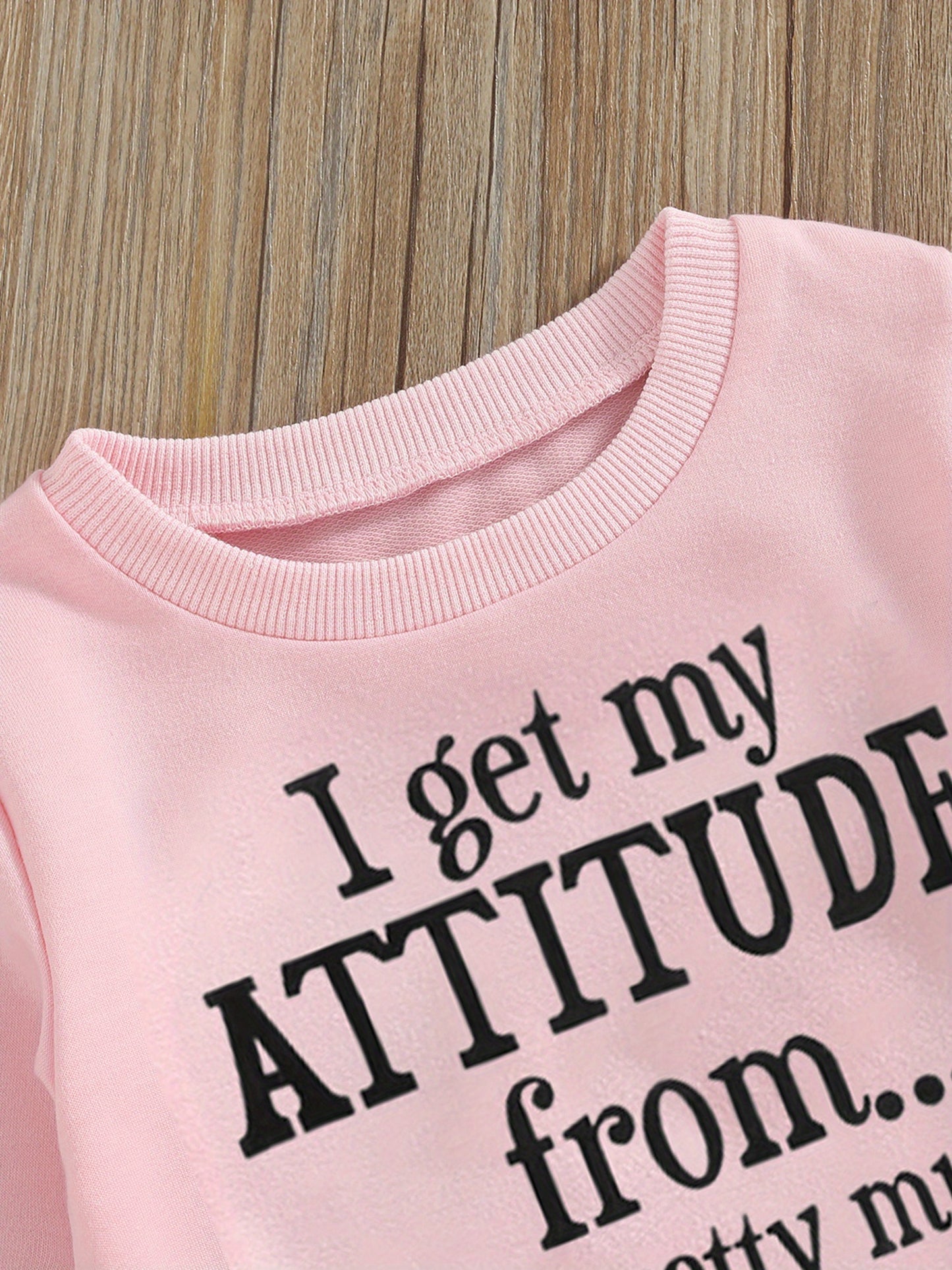 Toddler Baby Girls Fall Clothes Letter Print Long Sleeve Sweatshirt and Stretch Camouflage Pants Set 2pcs Outfit, for Outdoor