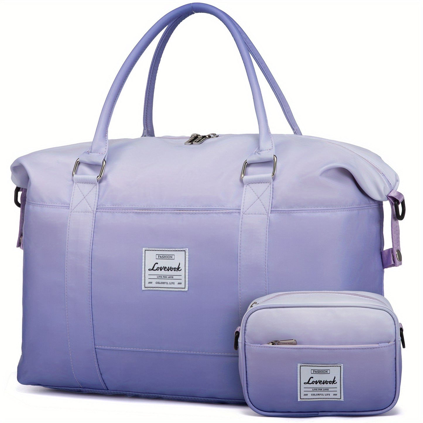 LoveVook Large Rainbow Weekender Overnight Bag for Women Travel Duffel Bag with Wet Pocket Gym Bag Toiletry Bag Hospital Bag for Labor and Delivery