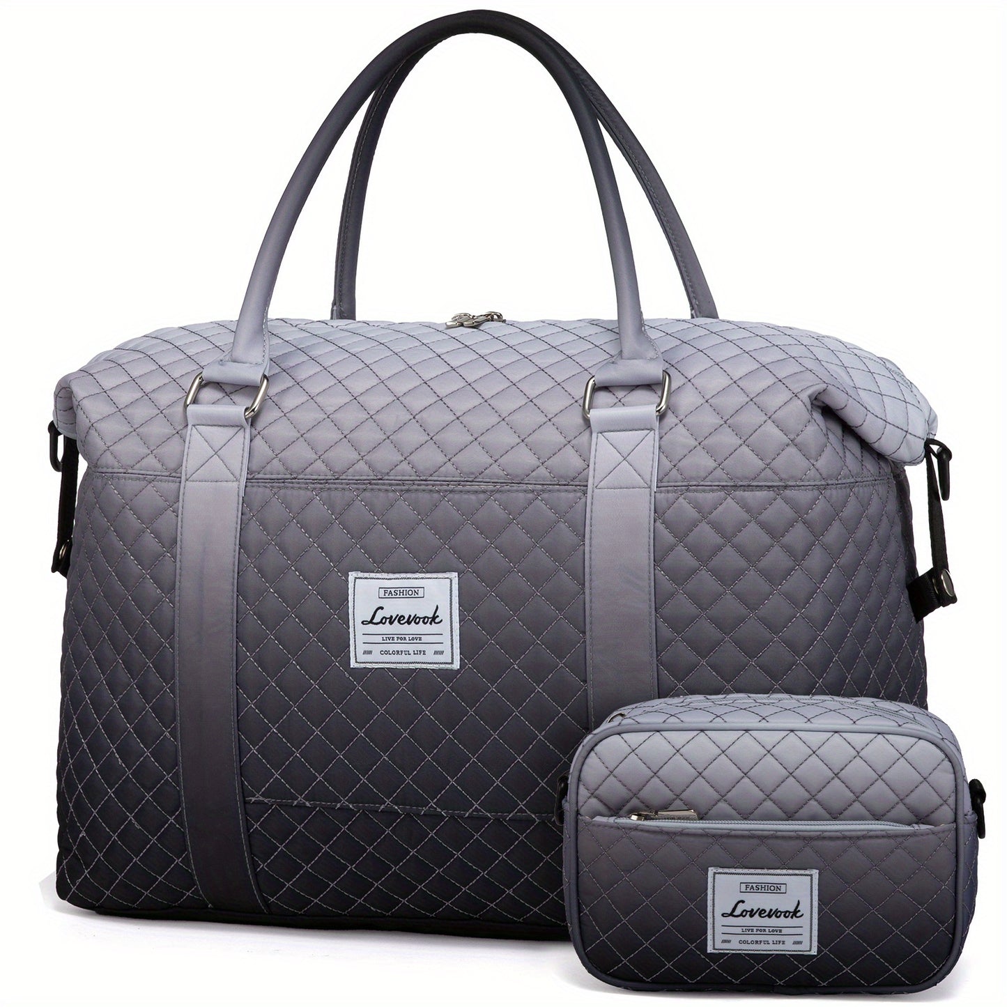 LoveVook Large Rainbow Weekender Overnight Bag for Women Travel Duffel Bag with Wet Pocket Gym Bag Toiletry Bag Hospital Bag for Labor and Delivery