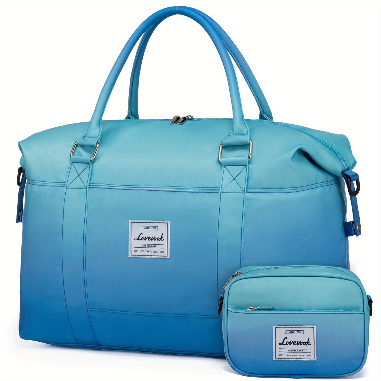 LoveVook Large Rainbow Weekender Overnight Bag for Women Travel Duffel Bag with Wet Pocket Gym Bag Toiletry Bag Hospital Bag for Labor and Delivery