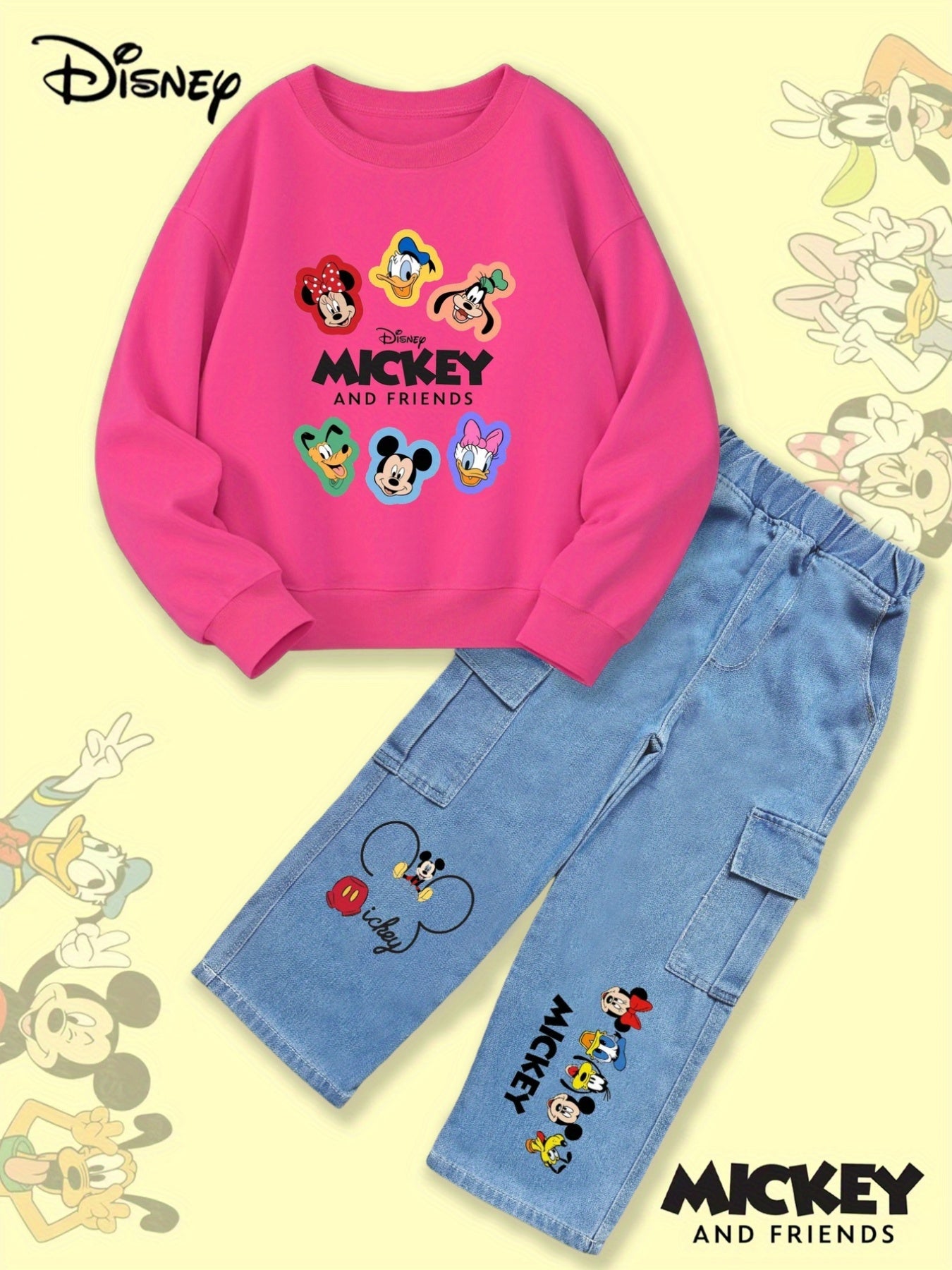 Disney Girls Autumn Winter Mickey And Friends Two Piece Set