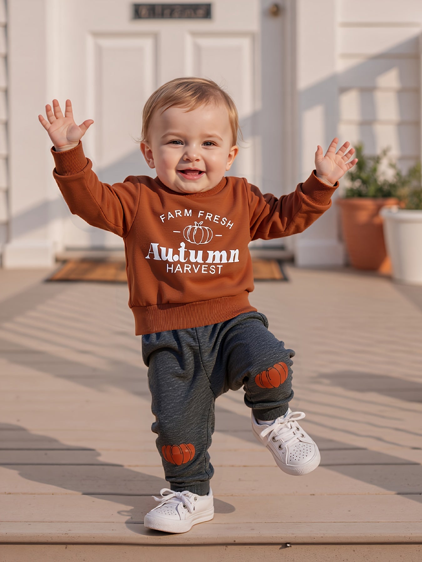 Baby Boy Halloween Tracksuit Pumpkin Prints Long Sleeve Sweatshirt and Elastic Pants for Toddler Fall 2pcs Casual Outfits, Halloween Toddler, Toddler Thanksgiving Outfit, Fall Toddler Clothes, Toddler Halloween, Toddler Fall