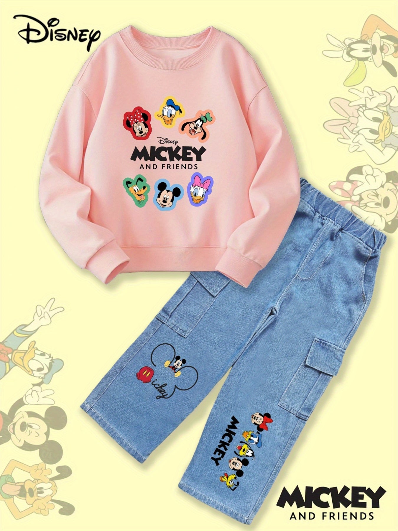 Disney Girls Autumn Winter Mickey And Friends Two Piece Set