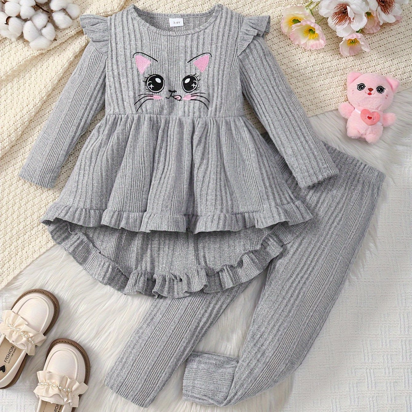 Two-Piece Baby Casual Comfortable Beetle Printed Full-Print Long-Sleeved Shoulder Knitted Open-Crotch One-Piece Trousers Leg-Wrapping Baby Boy's One-Piece Jumpsuit, Perfect for Outdoor