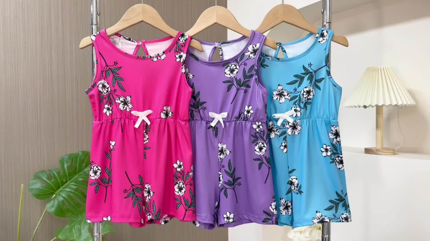 3pcs Girls Jumpsuits Summer Fashionable Casual Jumpsuits Perfect for Outdoor Activities