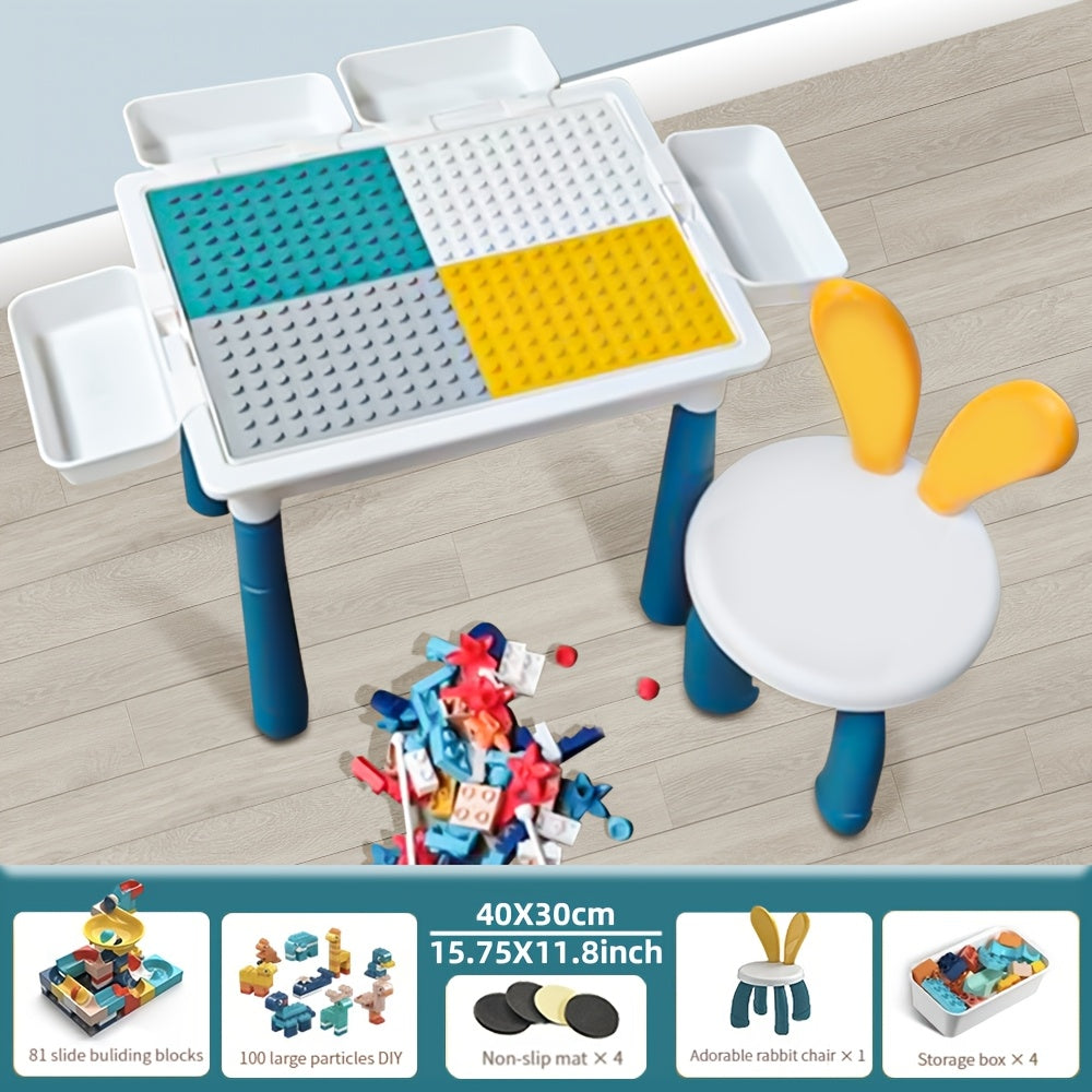 QW-05 Building Block Table Multi-Functional DIY Toy Learning Desk with Large Beads Easy Assembly Model Best Choice for Holiday Gifts