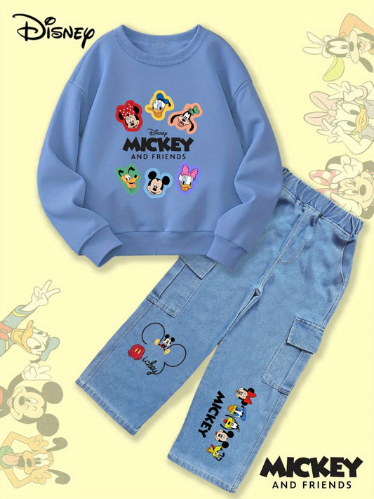 Disney Girls Autumn Winter Mickey And Friends Two Piece Set