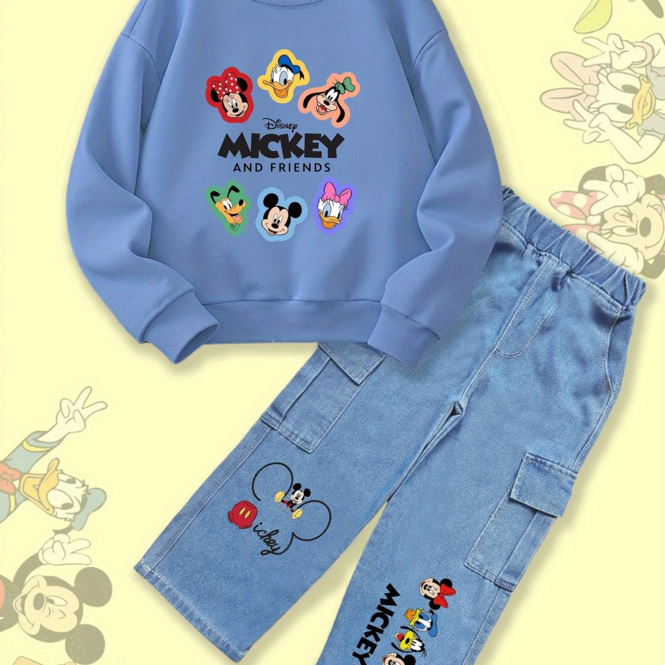 Disney Girls Autumn Winter Mickey And Friends Two Piece Set