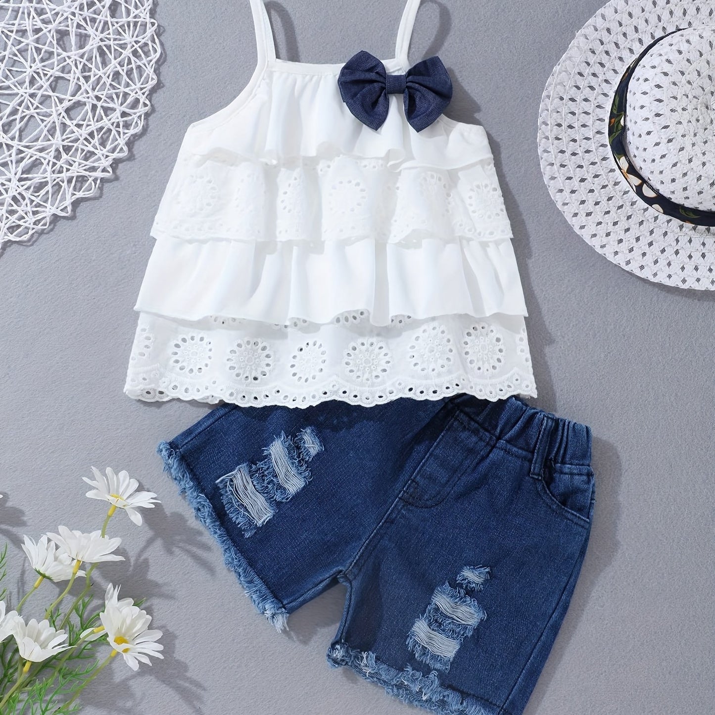 Toddler Baby Girls Summer Clothes Ruffle Camisole Spot Dot Tops Casual Shorts Newborn Girl Clothing
