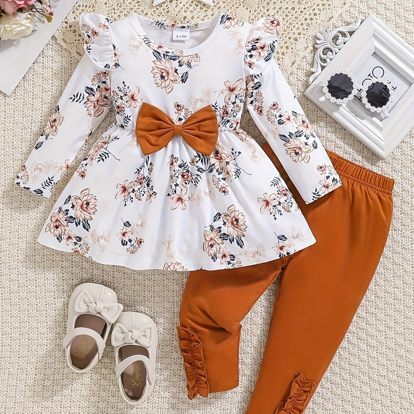 Three Piece Girls Autumn Winter Set Long Sleeve Shirt Pants