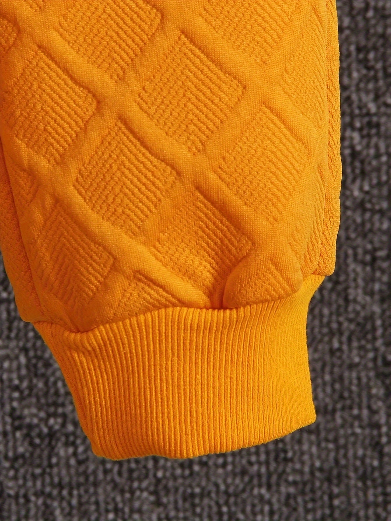 Boys Long Sleeve Orange Round Neck Sweatshirt Two Piece Set