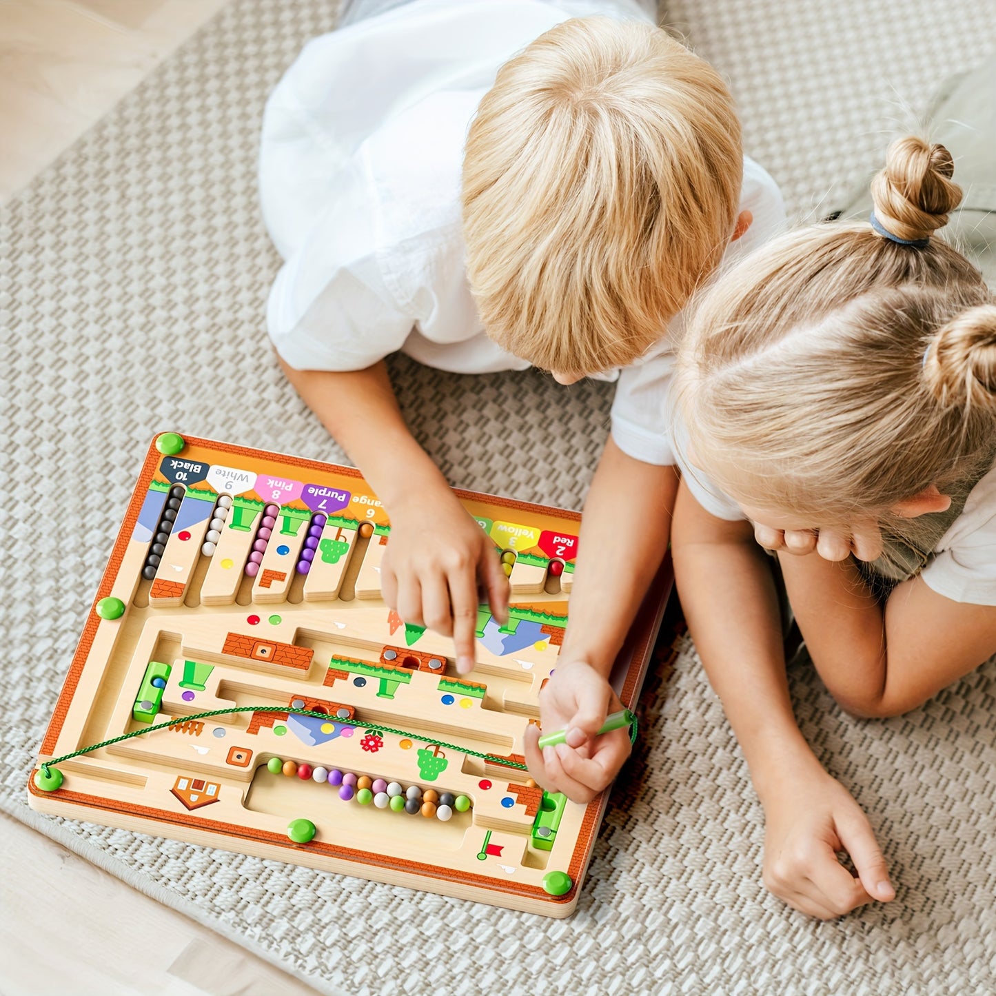 Magnetic Color And Number Maze Zhiwuzhu Montessori Toys For 3 Plus Year Old Wooden Puzzle Activity Board Ideal Gift Toys