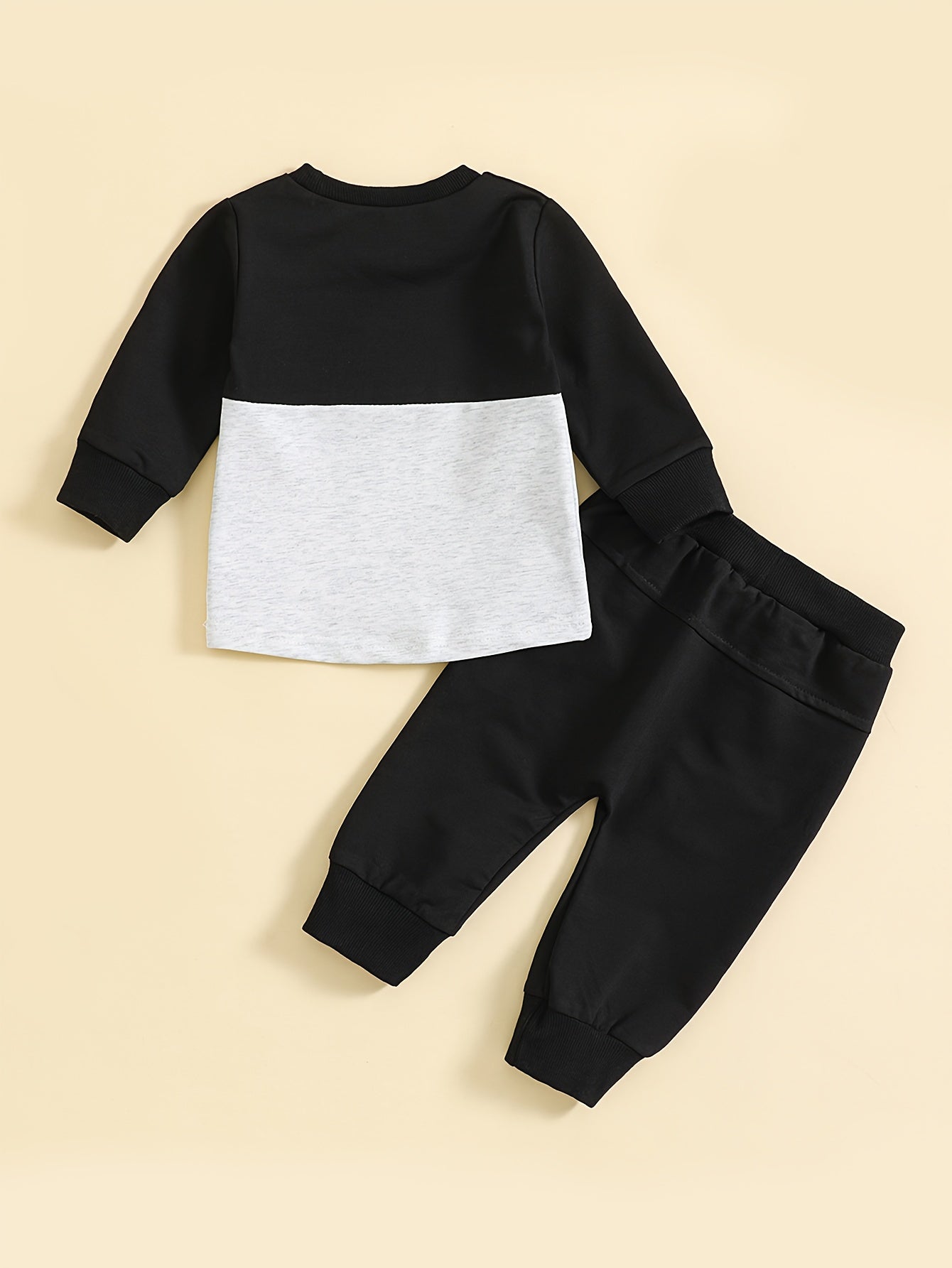 Baby Boy Clothes Spring/Fall Round Neck Long Sleeve Casual Style Solid Color Hoodie with Pockets & Elastic Waist Knit Pants Infant Versatile Set 6pcs Combination Set Toddler Boys' Clothes, Perfect for