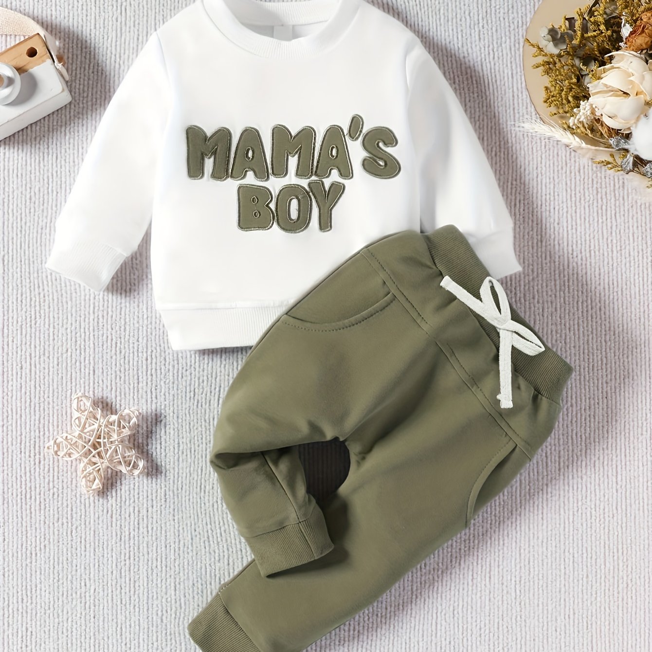Toddler Boy Clothes Mamas Boy Print Long Sleeve Sweatshirt