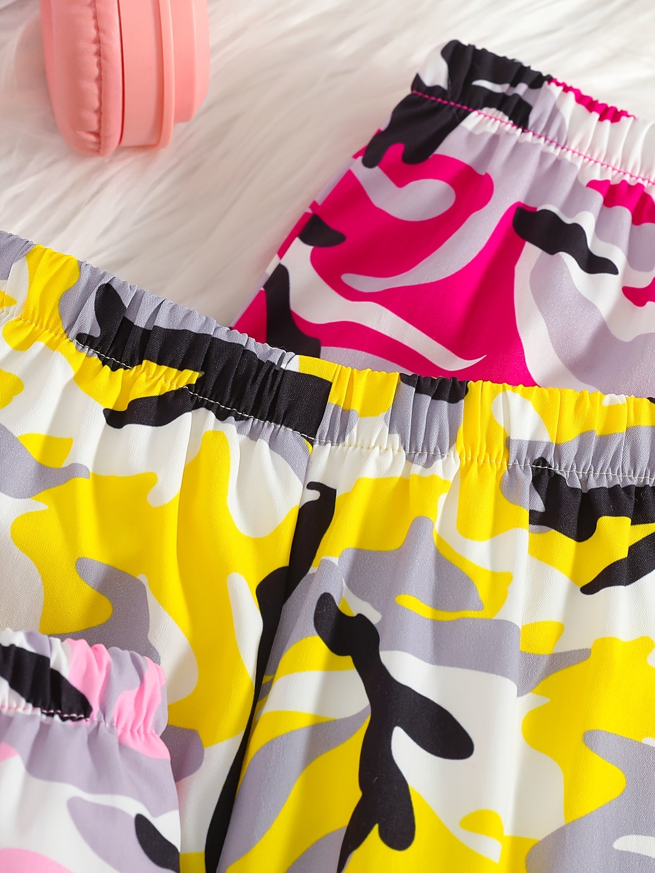 3pcs Combination Suit Girls' Pants, Girl Products, Girls' Clothing, Girl's Spring And Autumn Leisure Loose Fitting Fake Pocket Camouflage Street Workwear Wide Leg Pants Suitable For Going Out, School Gifts, School Season, for