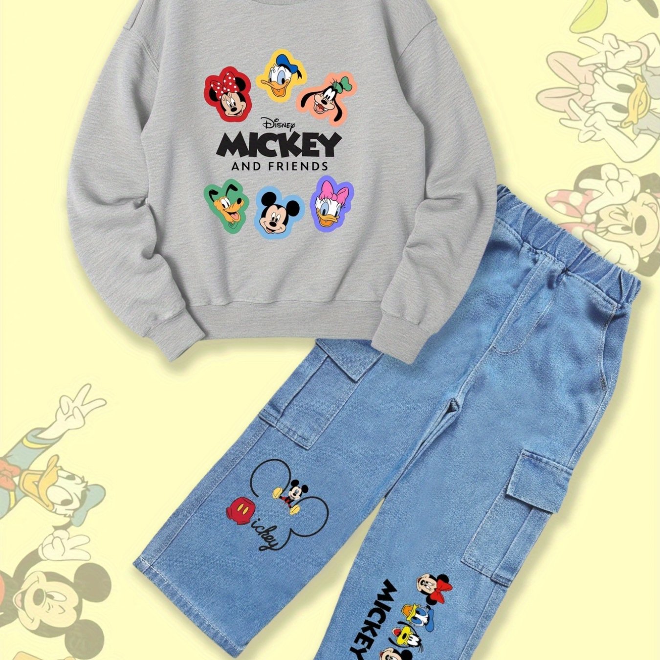Disney Girls Autumn Winter Mickey And Friends Two Piece Set
