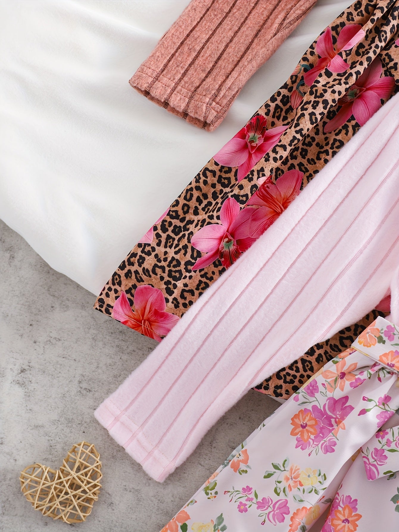 Floral Three Piece Girls Dress Set For Outdoor Casual Wear