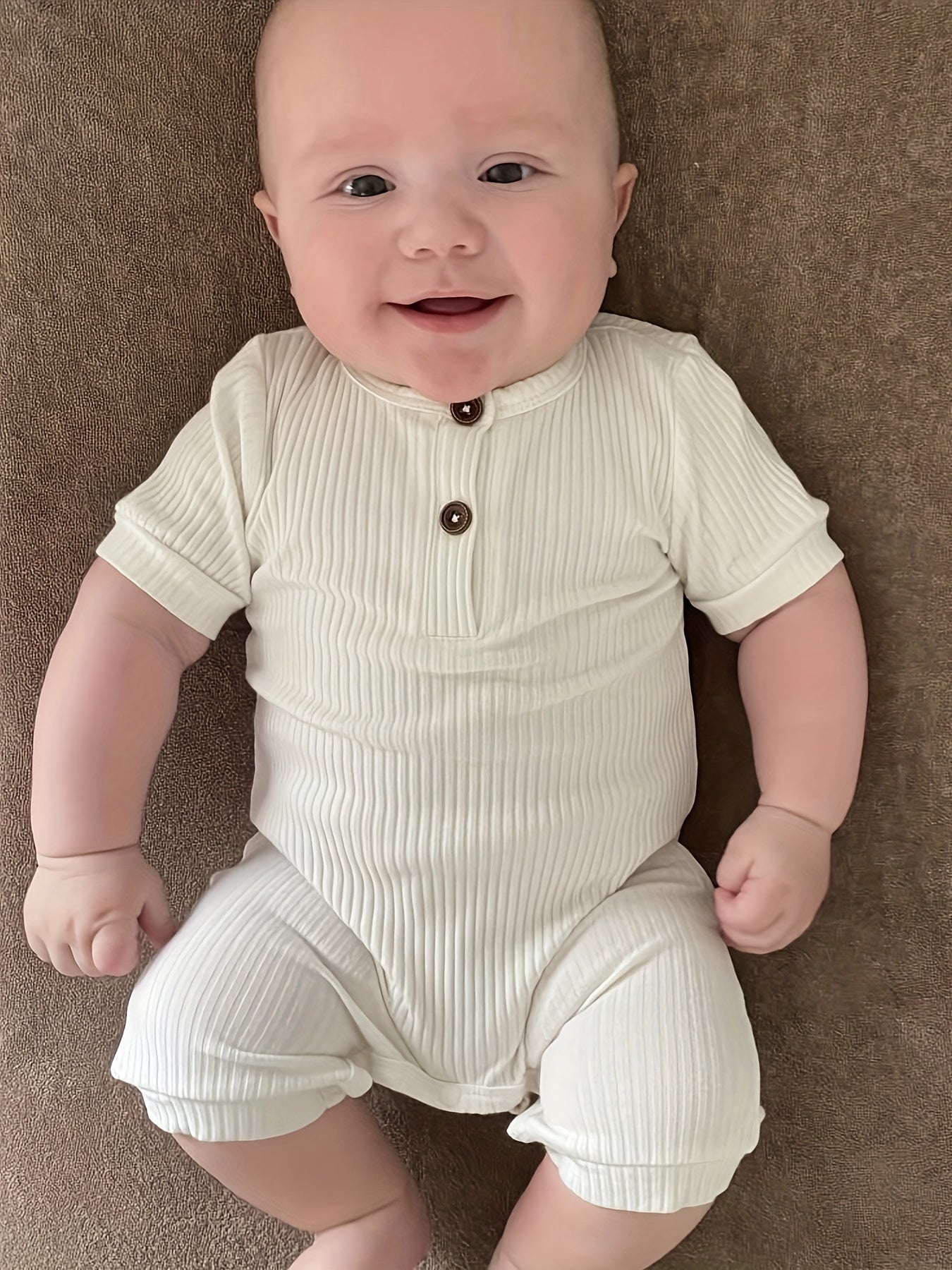 Summer Baby Romper 2 Pack KuKitty Newborn Short Sleeve Jumpsuits Solid Color for Outdoor Summer