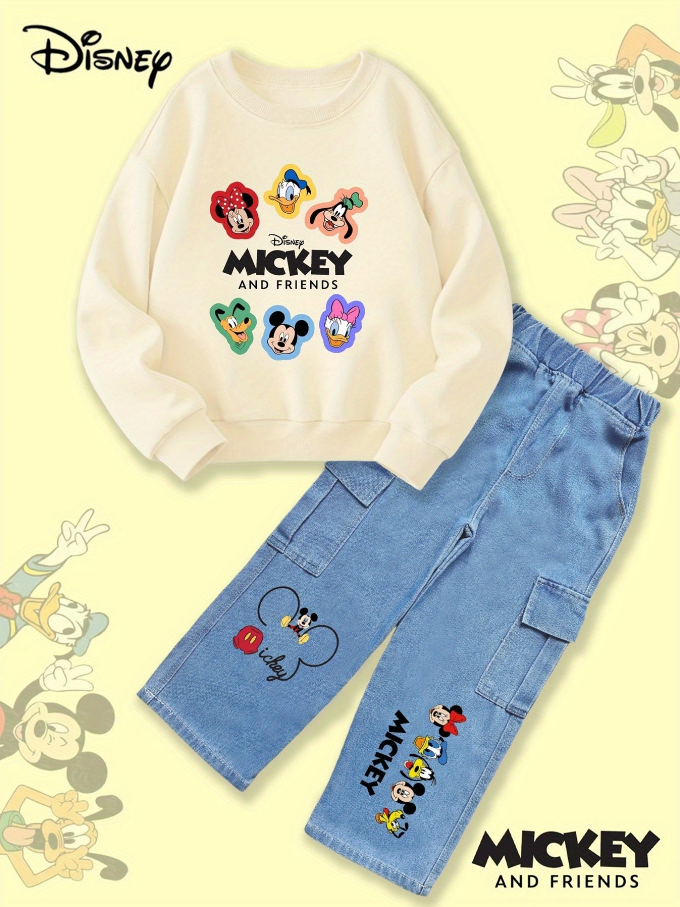 Disney Girls Autumn Winter Mickey And Friends Two Piece Set