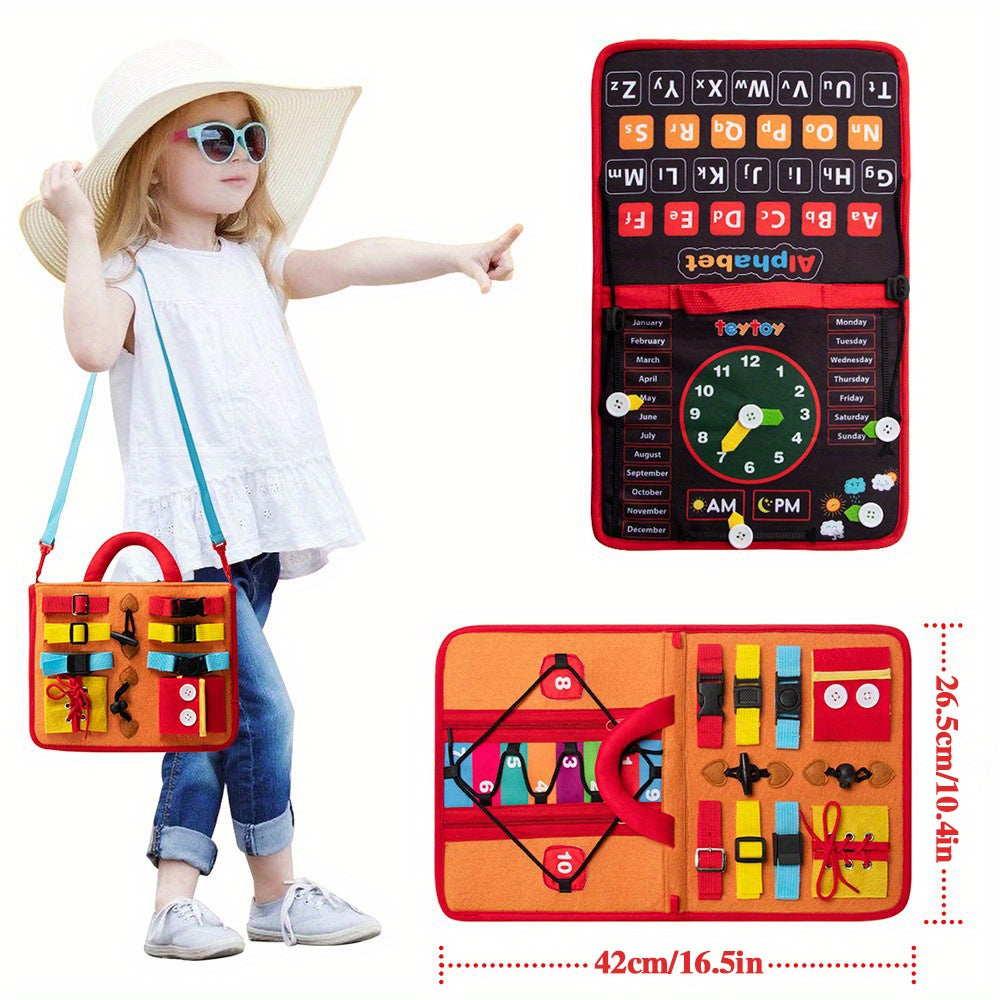 Busy Board Sensory Toy Educational Activity Skills Development Board for Early Learning Perfect Travel Toy for Boys and Girls Ideal for Youngsters