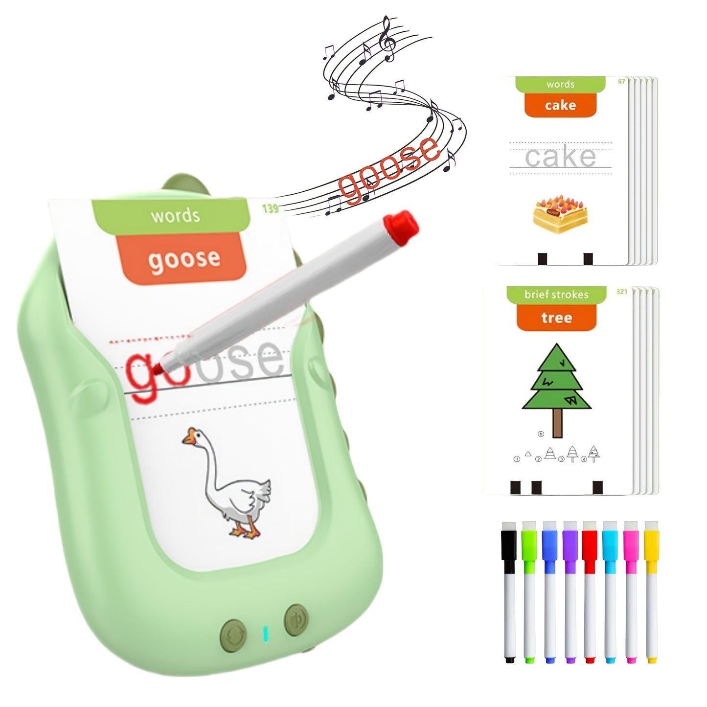 Re Writable Talking Flash Cards 168 Educational Sight Words Drawing Cards for Ages 3 Plus Green Durable Plastic for Speech Therapy and Sensory Learning