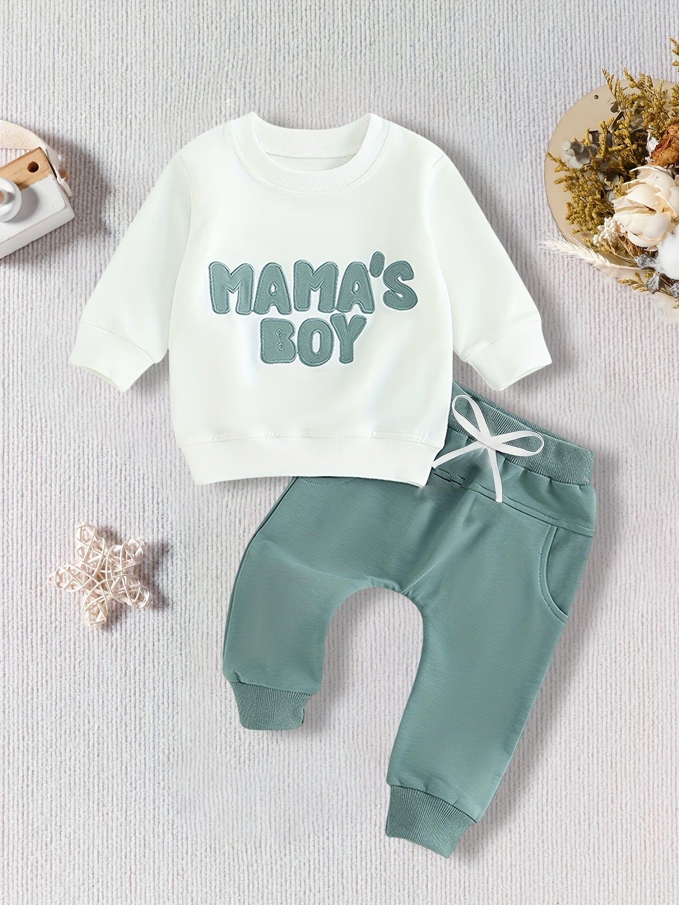 Toddler Boy Clothes Mamas Boy Print Long Sleeve Sweatshirt