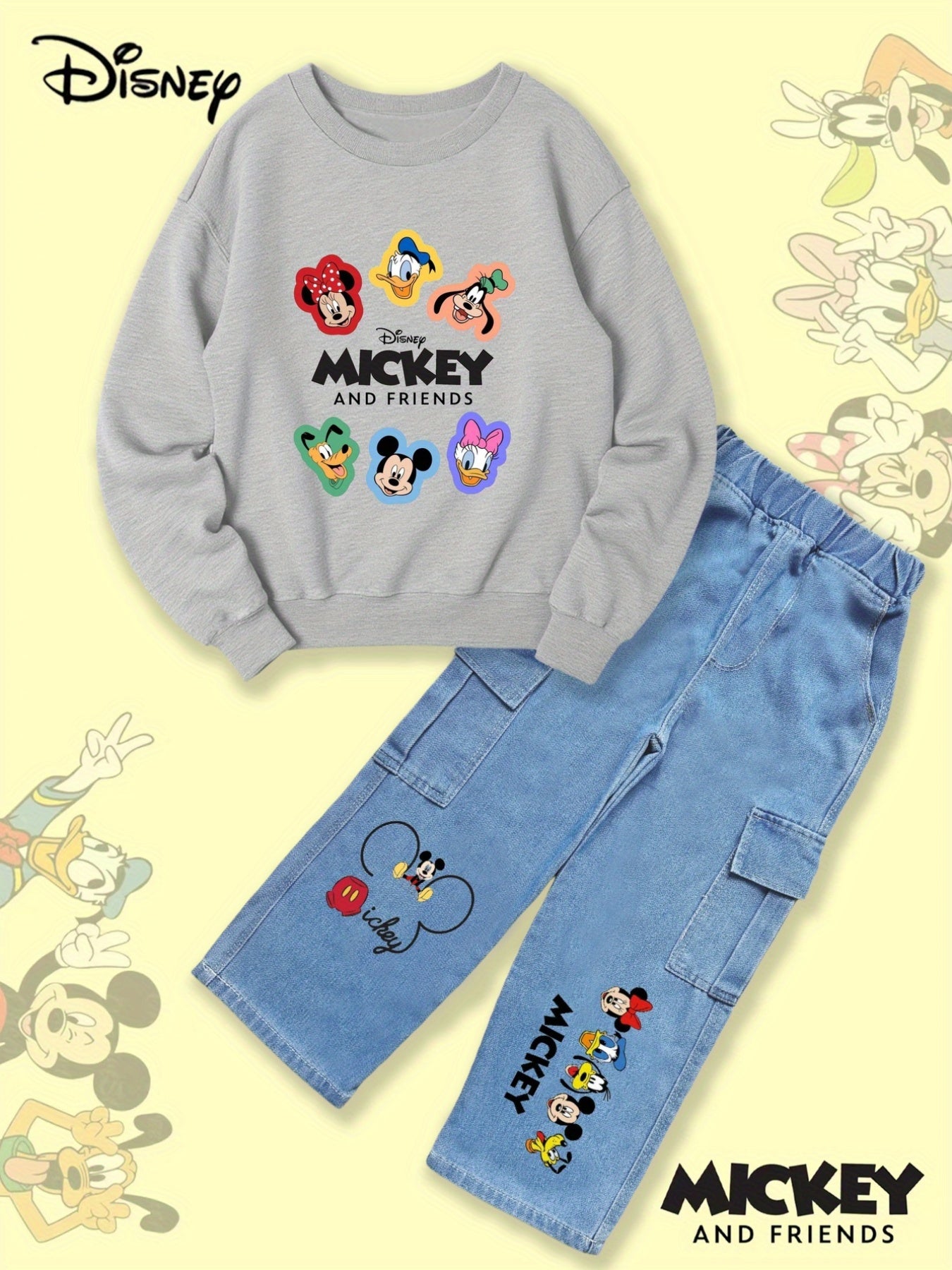 Disney Girls Autumn Winter Mickey And Friends Two Piece Set