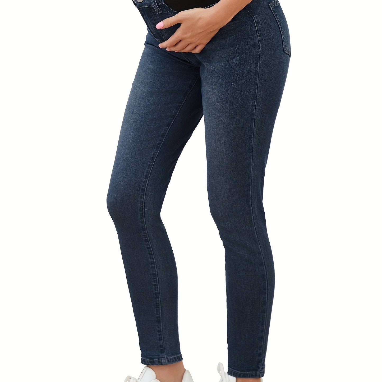 Stretchy Maternity Skinny Jeans Mid Rise Stretchy Denim Pants For Pregnancy And Postpartum Women