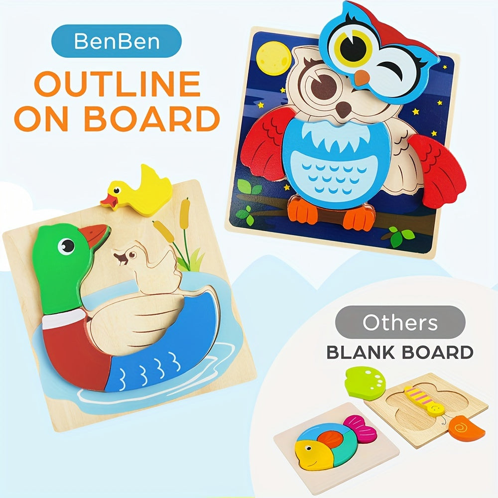 Wooden Puzzles For Toddlers 8 Pack Animal Puzzle Toys For Boys And Girls Educational Preschool Learning Toys Christmas Birthday And Thanksgiving Gifts
