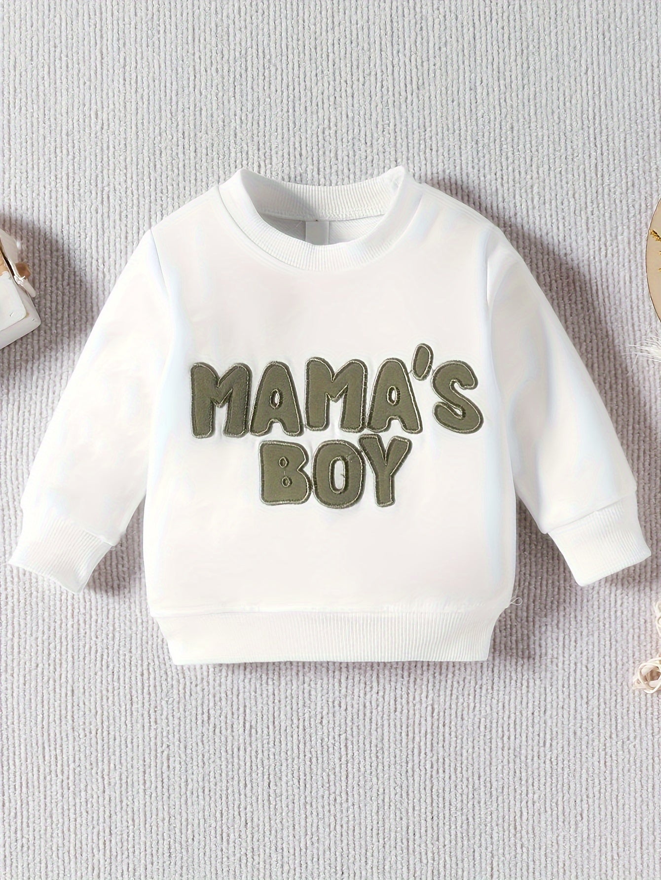 Toddler Boy Clothes Mamas Boy Print Long Sleeve Sweatshirt