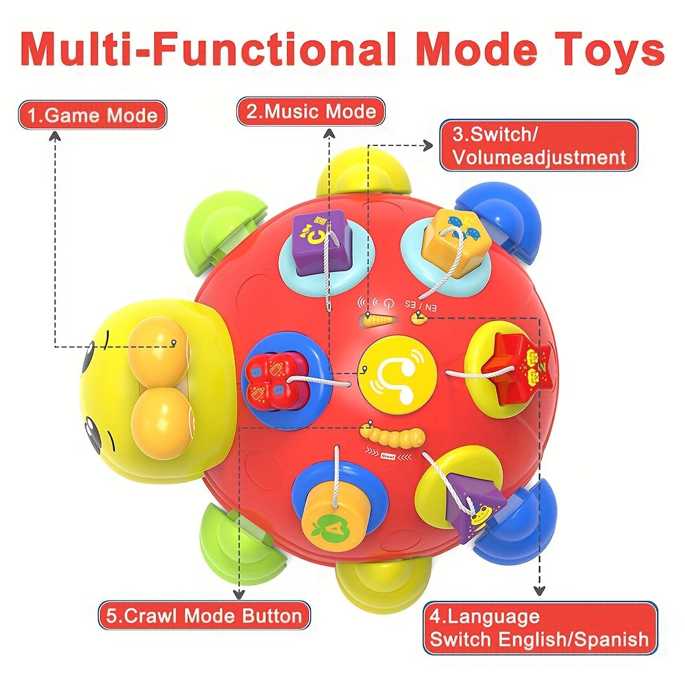 Early Educational Learning Toys Baby Musical Ladybug Crawling Bilingual Toys With Light Up Music Infant Gift For 7 To 24 Months Newborn Boys Girls Red First Birthday Christmas Gift