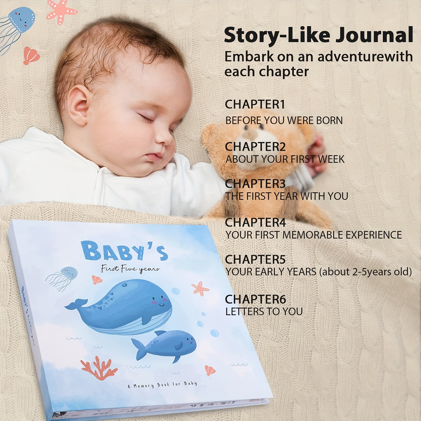 Baby Growth Memory Book DIY Scrapbook Album Birth Souvenir Growth Diary Gift For New Parents Family Growth Memoir