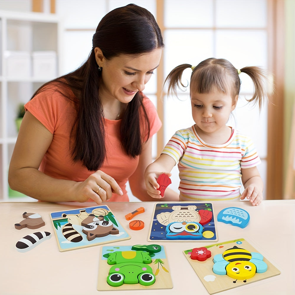 Wooden Puzzles For Toddlers 8 Pack Animal Puzzle Toys For Boys And Girls Educational Preschool Learning Toys Christmas Birthday And Thanksgiving Gifts