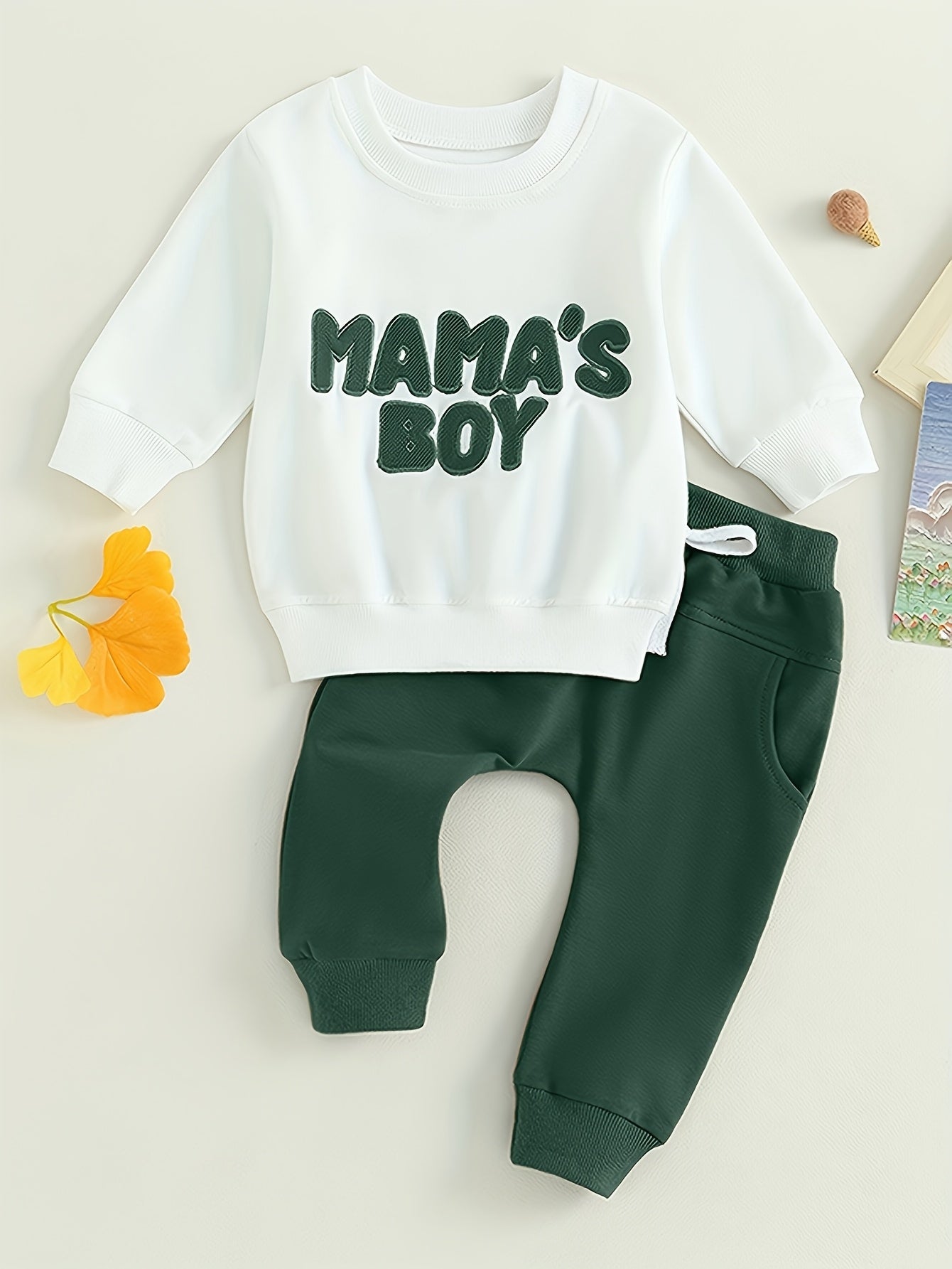 Toddler Boy Clothes Mamas Boy Print Long Sleeve Sweatshirt