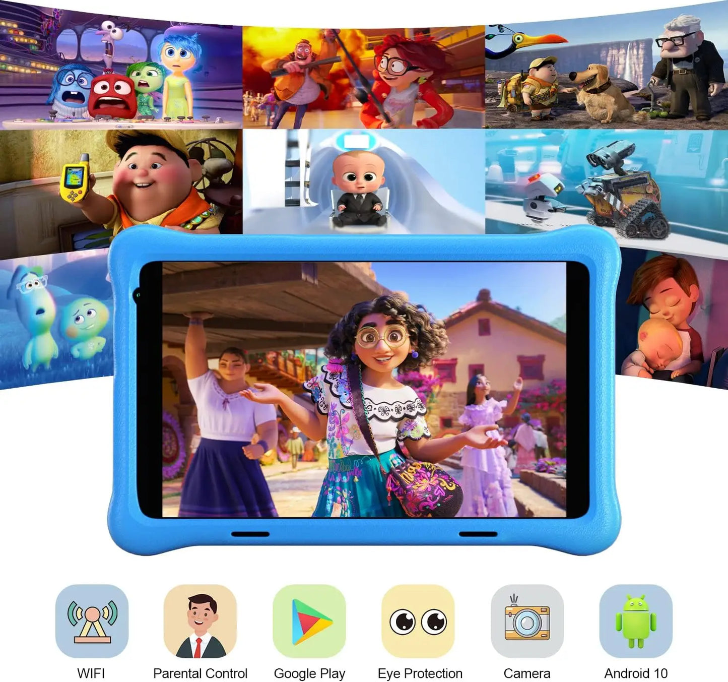 8 Inch Kids Tablet Android 11 Quad Core 2GB RAM 32GB Case