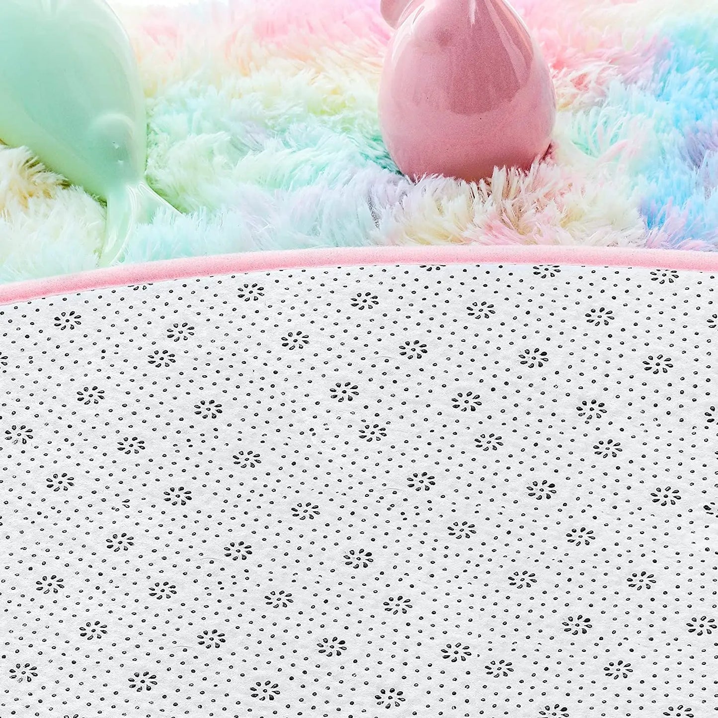 Noahas Round Rainbow Rug For Girls Kids Bedroom Rug