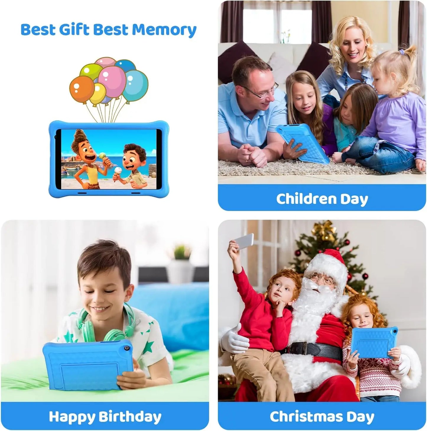 8 Inch Kids Tablet Android 11 Quad Core 2GB RAM 32GB Case