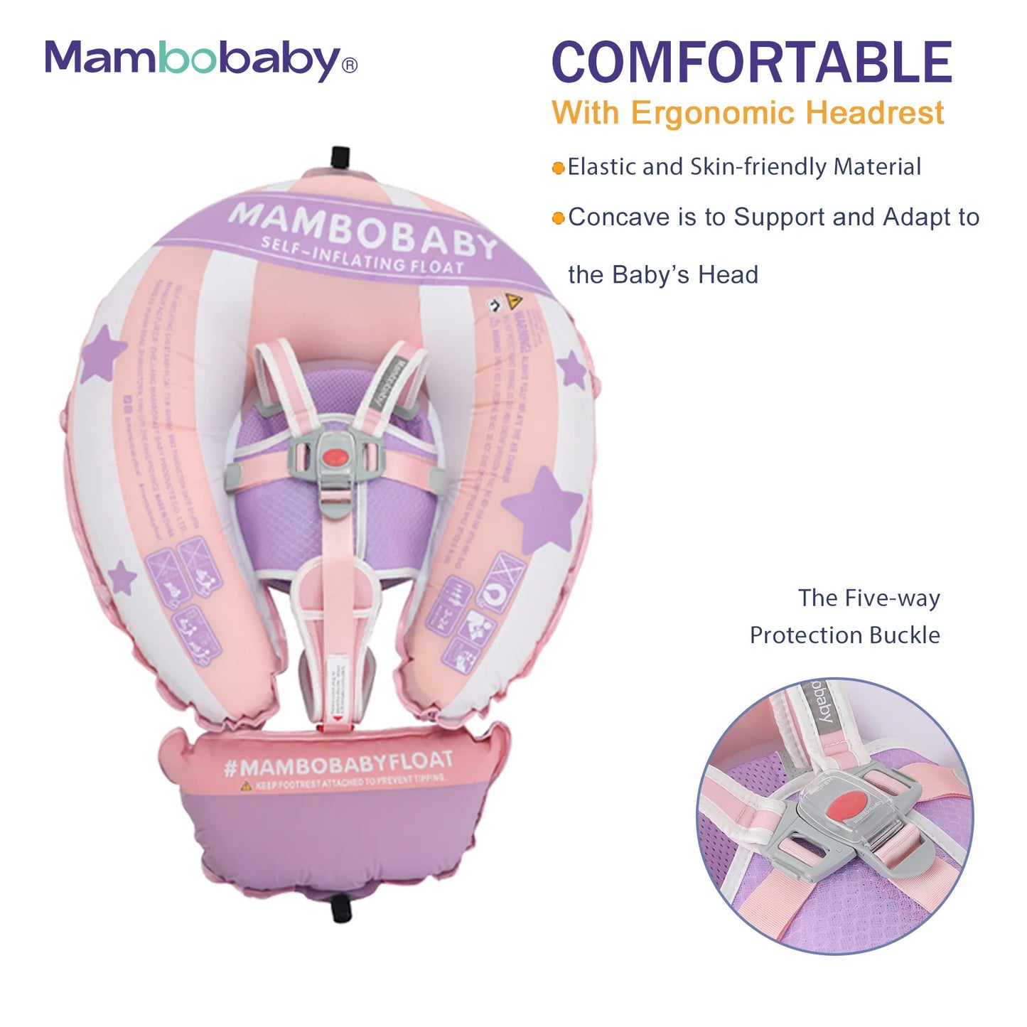 Mambobaby Baby Swimming Float With Sunshade For Infant Non Inflatable Pool Accessories Outdoor Summer Play Water Games Floater