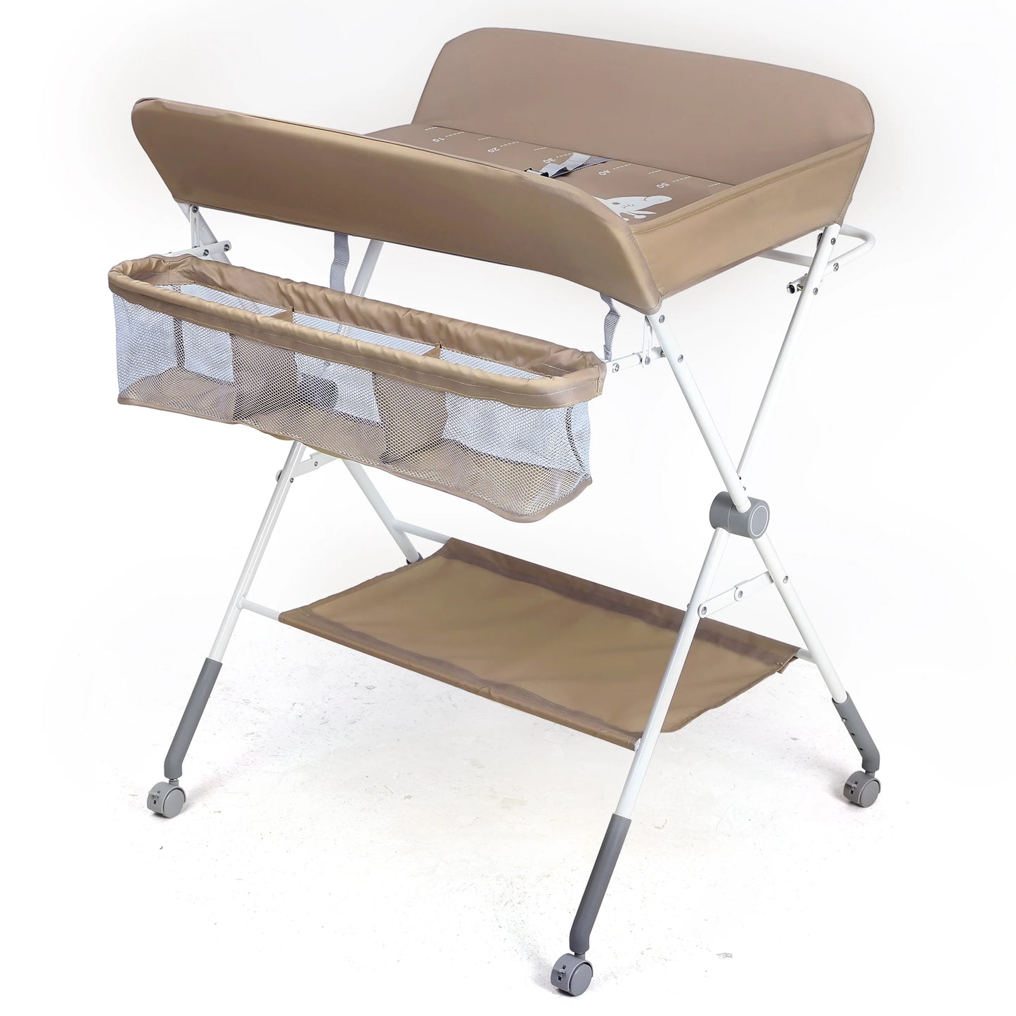 Portable Baby Changing Table With Wheels Foldable Changing Station Waterproof Height Adjustable Changing Table