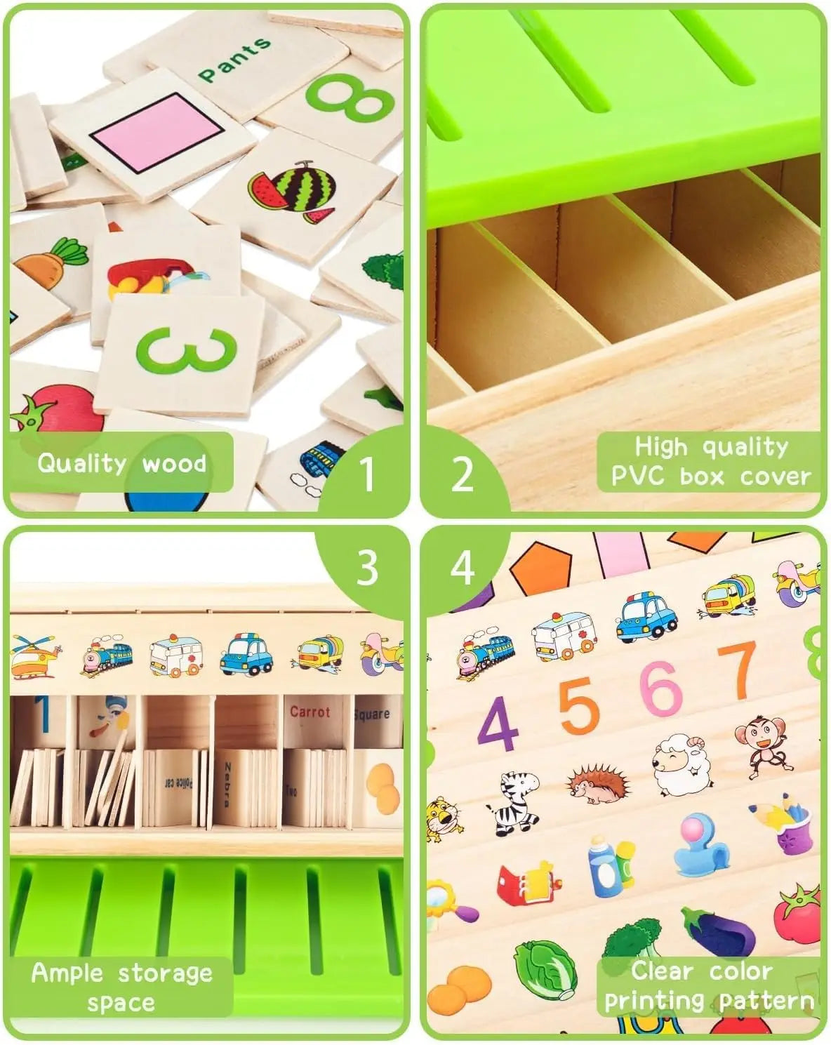 Wooden Montessori Sorting Toys For Preschool Learning Box