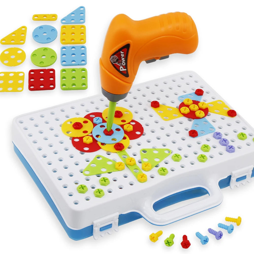 Kids Electric Drill Puzzle Toy Set Disassembly And Assembly