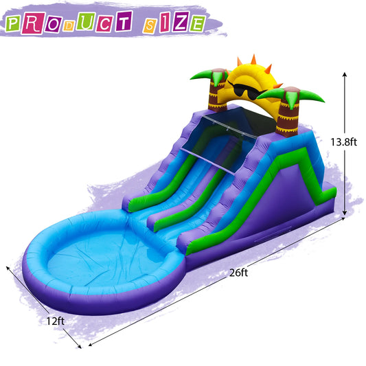 Inflatable Sunflower Outdoor Slide Air Bounce Water Amusement Play Equipment Double Slide Bubble Ball Pit